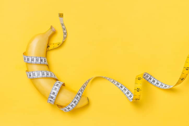 Banana wrapped in a tape measure