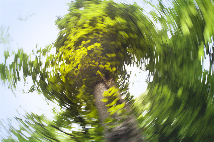 Environment spinning, vertigo concept