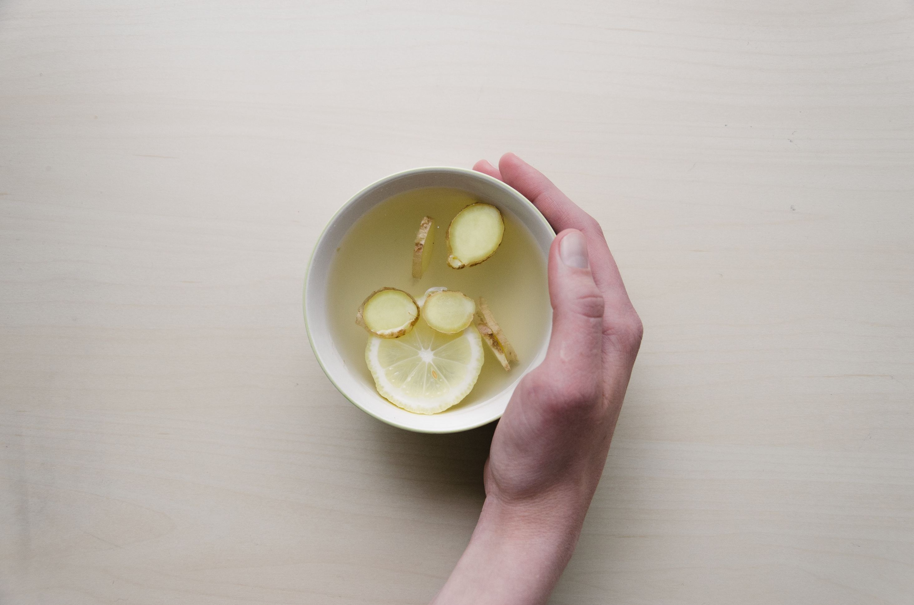 Ginger in hot water - natural flu remedies