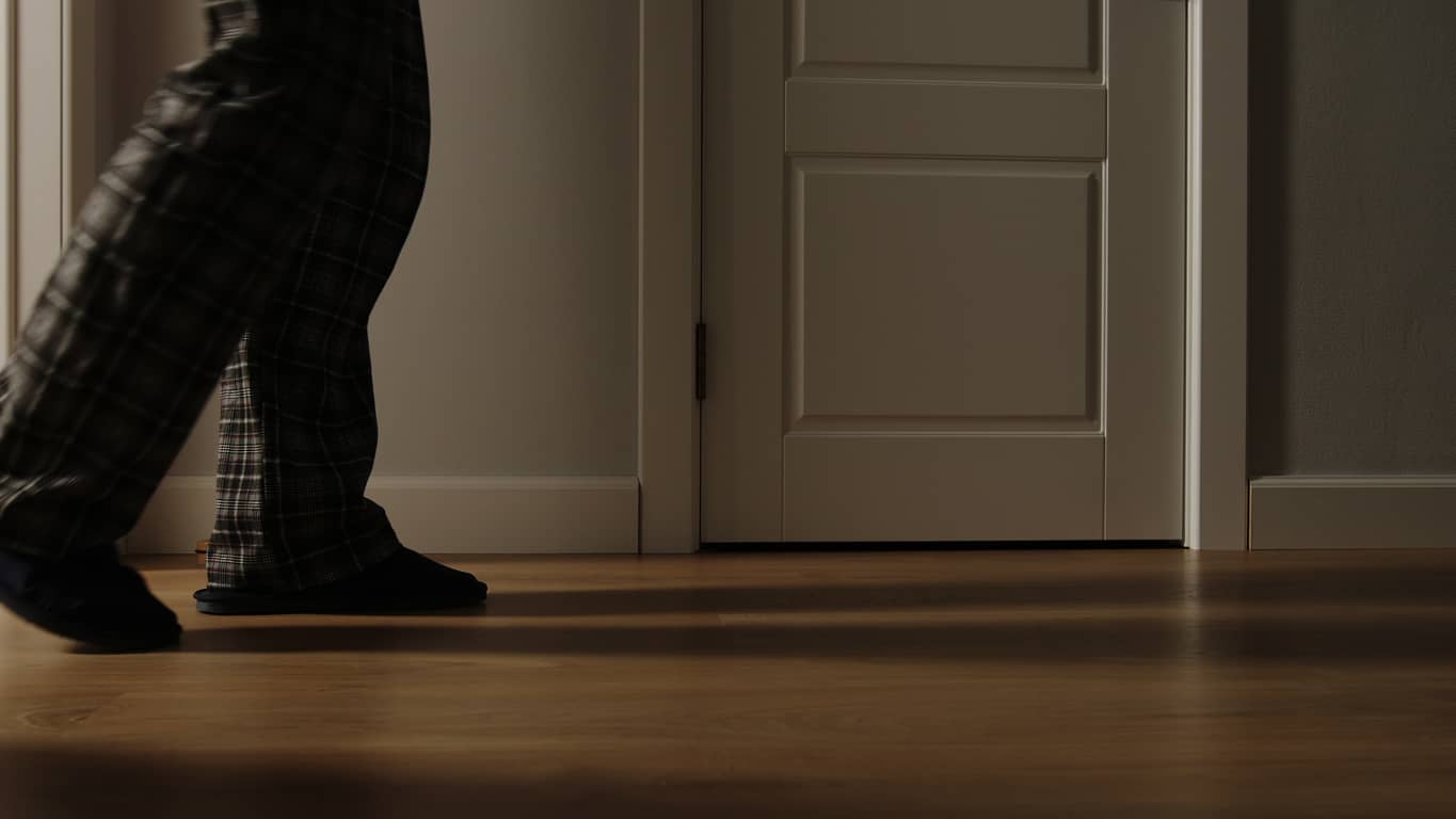 A man sleepwalking
