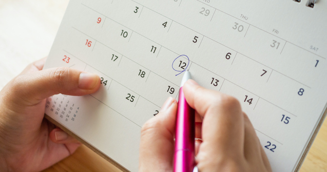 Ovulation calendar making day that woman is most fertile