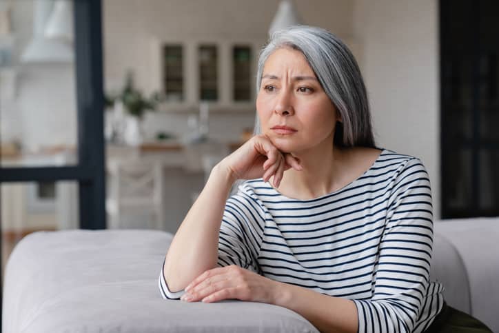 Woman worried about bleeding after menopause